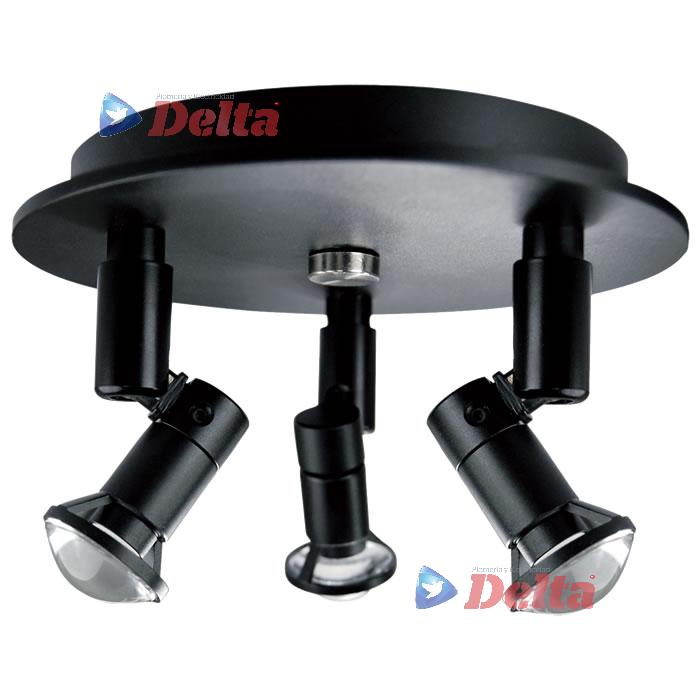 BASE CIRCULAR TRIPLE SPOT AJUSTABLE 3 LEDS TEC. APLIC. E-50